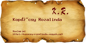 Kopácsy Rozalinda névjegykártya